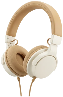 Cream compact on-ear headphones