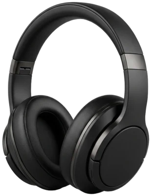 Premium black over-ear headphones